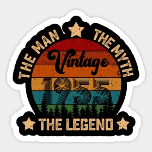 Father's Day Shirt Vintage 1955 The Men Myth Legend 65th Birthday Gift Sticker